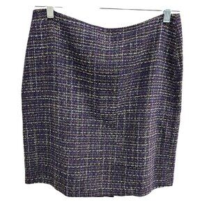Coldwater Creek Womens Tweed Pencil Skirt Purple Sz 10 Petite
